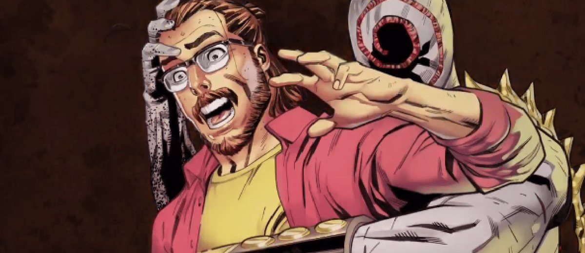 Arte promocional da Marvel com a homenagem "In Memoriam: Paul Rabin" ligada a Venom #256