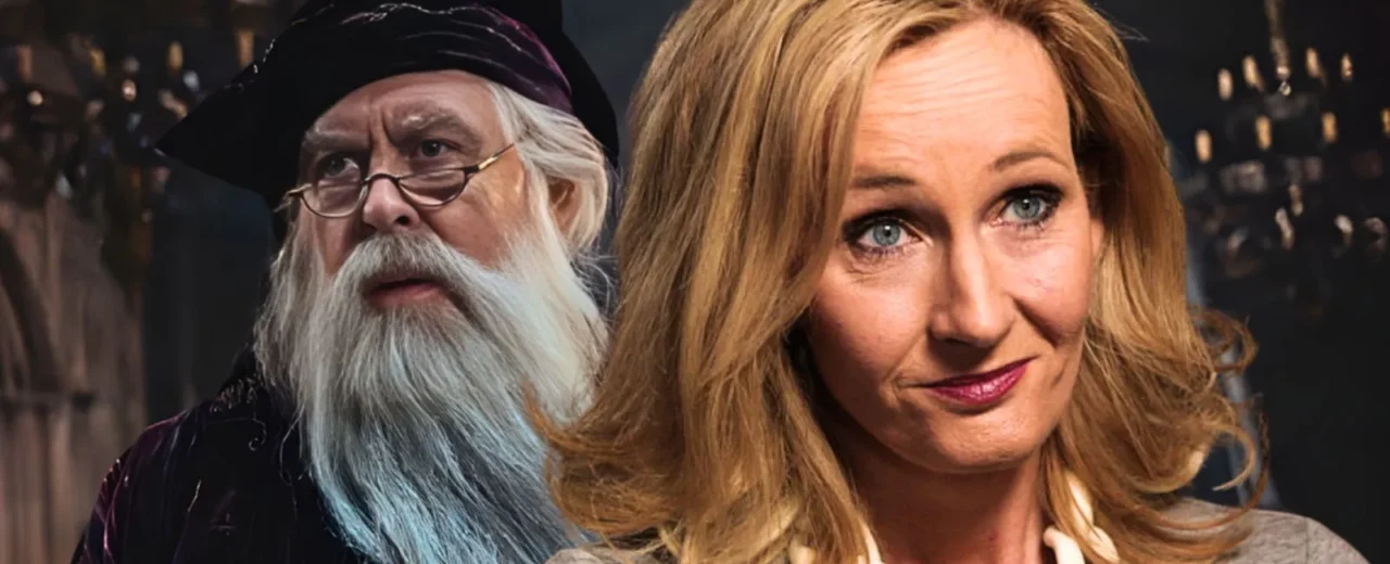 John Lithgow em evento de divulgação, com destaque para o papel de Alvo Dumbledore na série Harry Potter da HBO