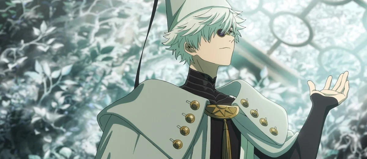 Banner oficial de Witch Hat Atelier com destaque para a estreia na Crunchyroll e a protagonista Coco