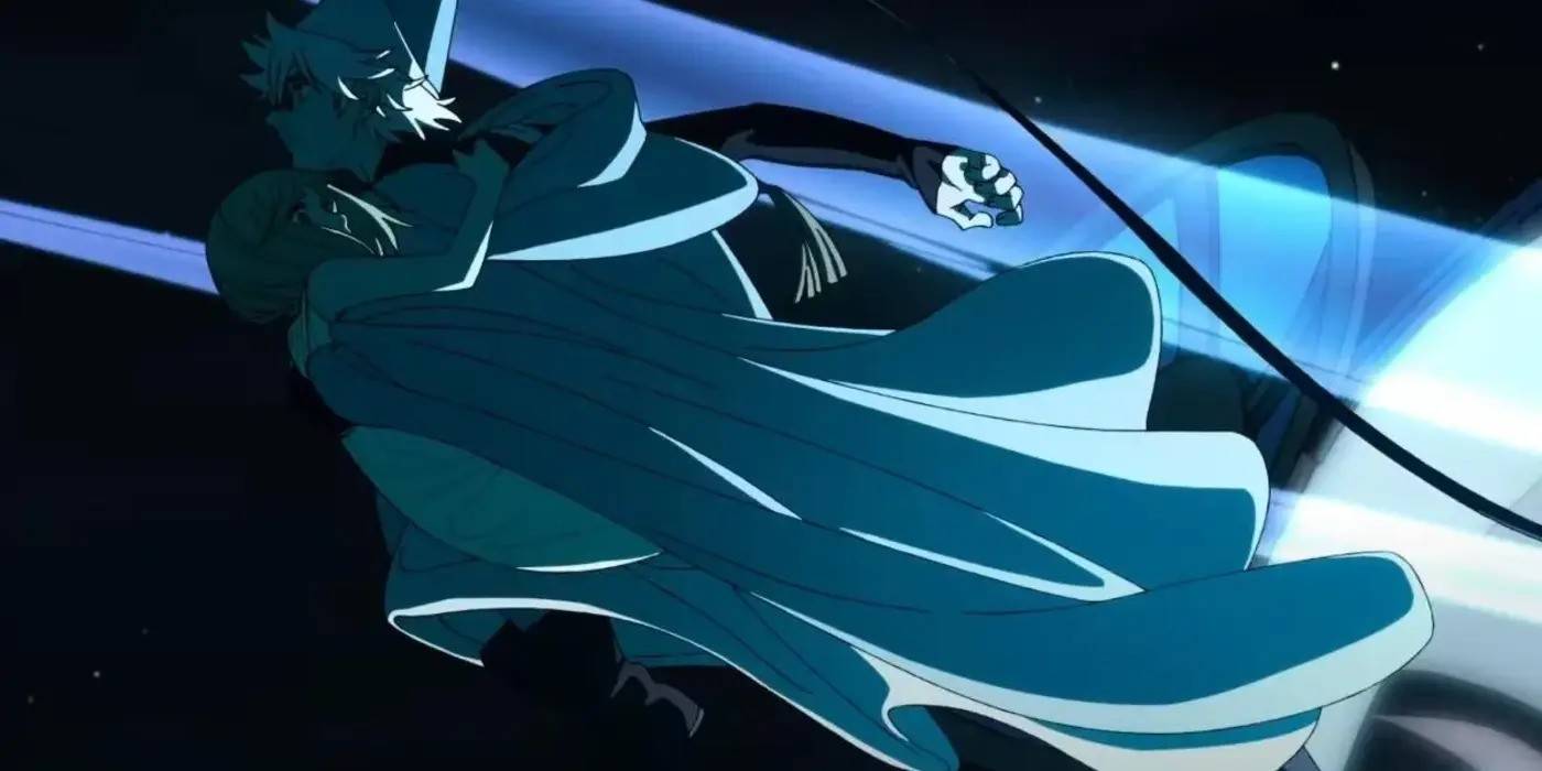 Qifrey flies Coco away in Witch Hat Atelier.