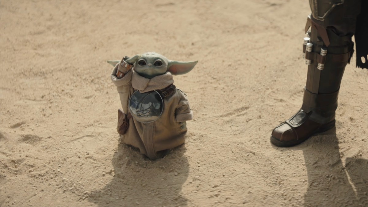 Grogu saluting in The Mandalorian and Grogu