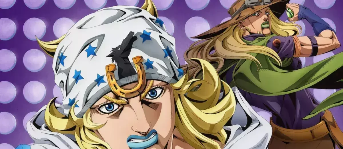 pôster oficial de JoJo’s Bizarre Adventure: Steel Ball Run com destaque para a 2ª etapa na Netflix