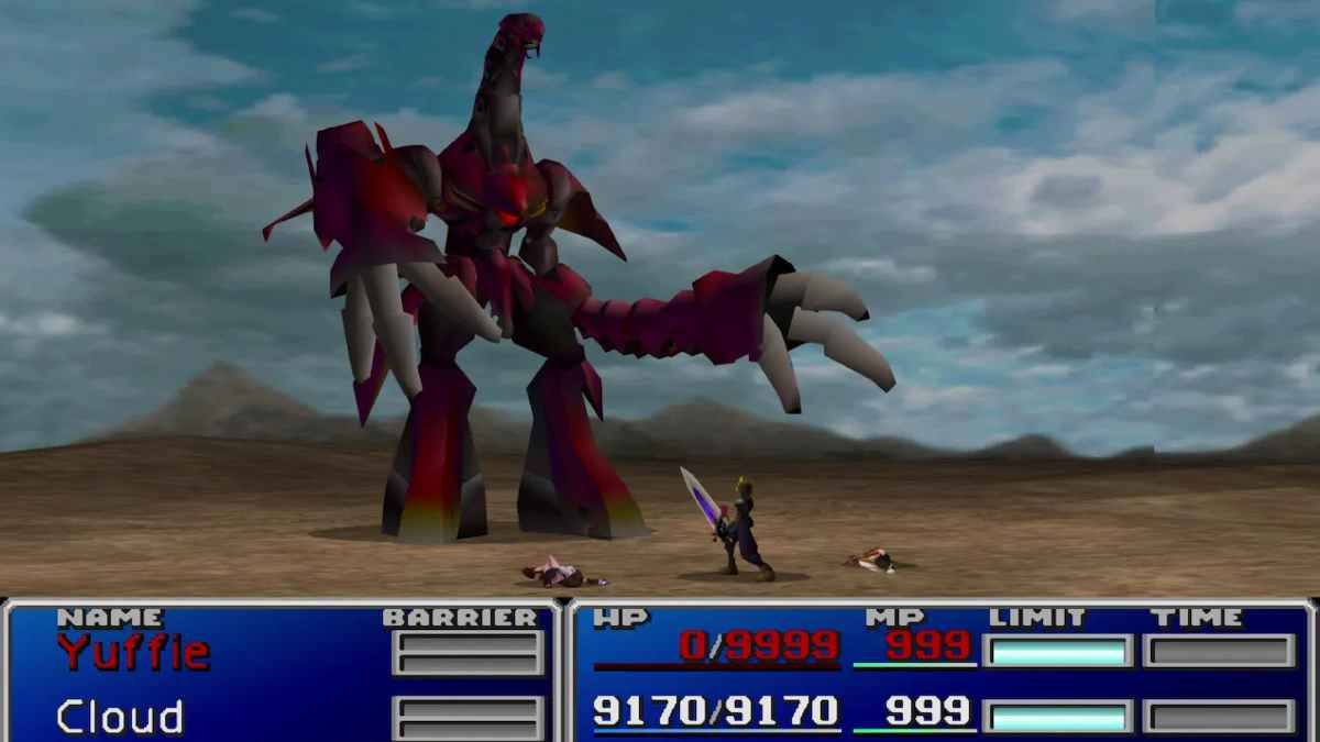 Grupo de jogadores enfrentando Dragonsong’s Reprise em Final Fantasy XIV, com efeitos de raid e alta complexidade visual