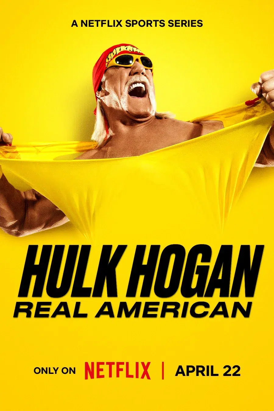 Netflix lança docussérie sobre a lenda do wrestling em abril de 2026 Hulk Hogan Real American Netflix Docuseries April 2026 Poster