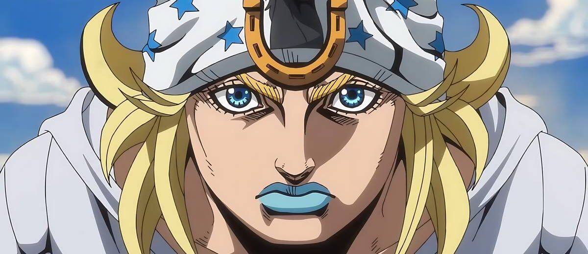 Banner oficial de JoJo’s Bizarre Adventure: Steel Ball Run com destaque para a estreia na Netflix e o logo da plataforma