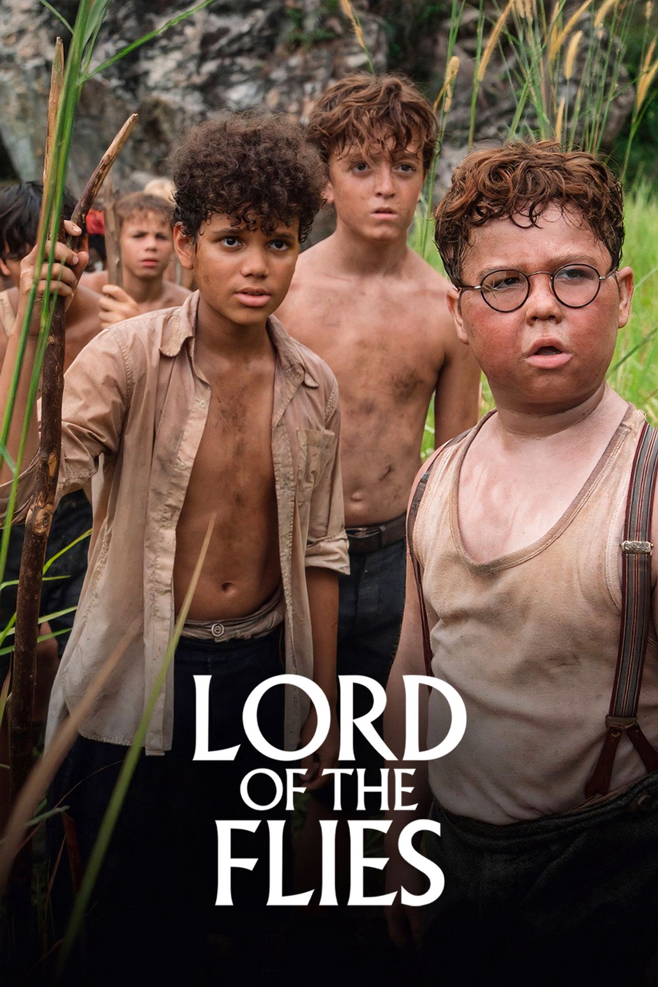 elenco jovem de Lord of the Flies reunido em foto oficial de divulgação da Netflix
