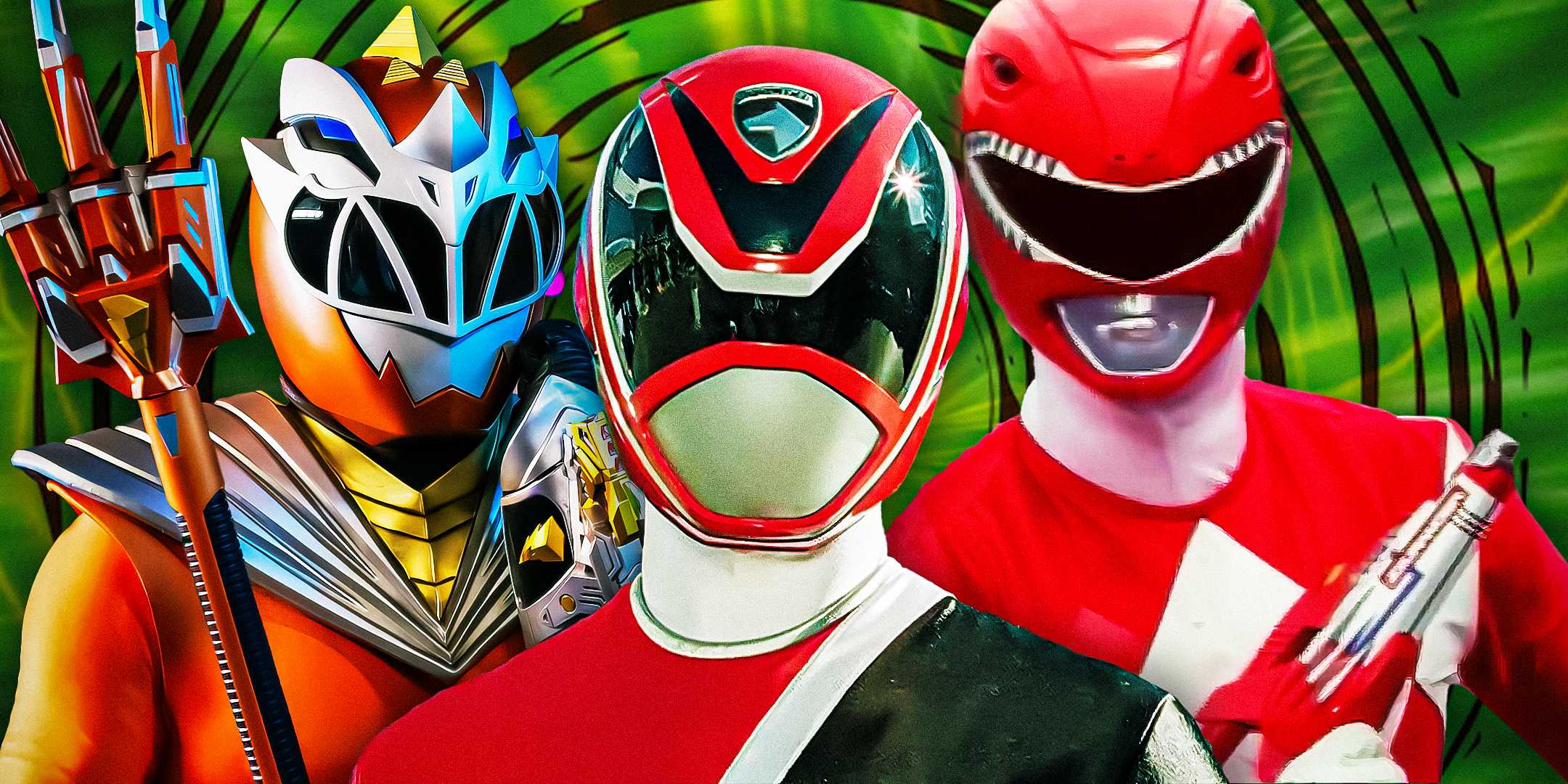 Imagery from Mighty Morphin, Cosmic Fury, and Power Rangers SPD
