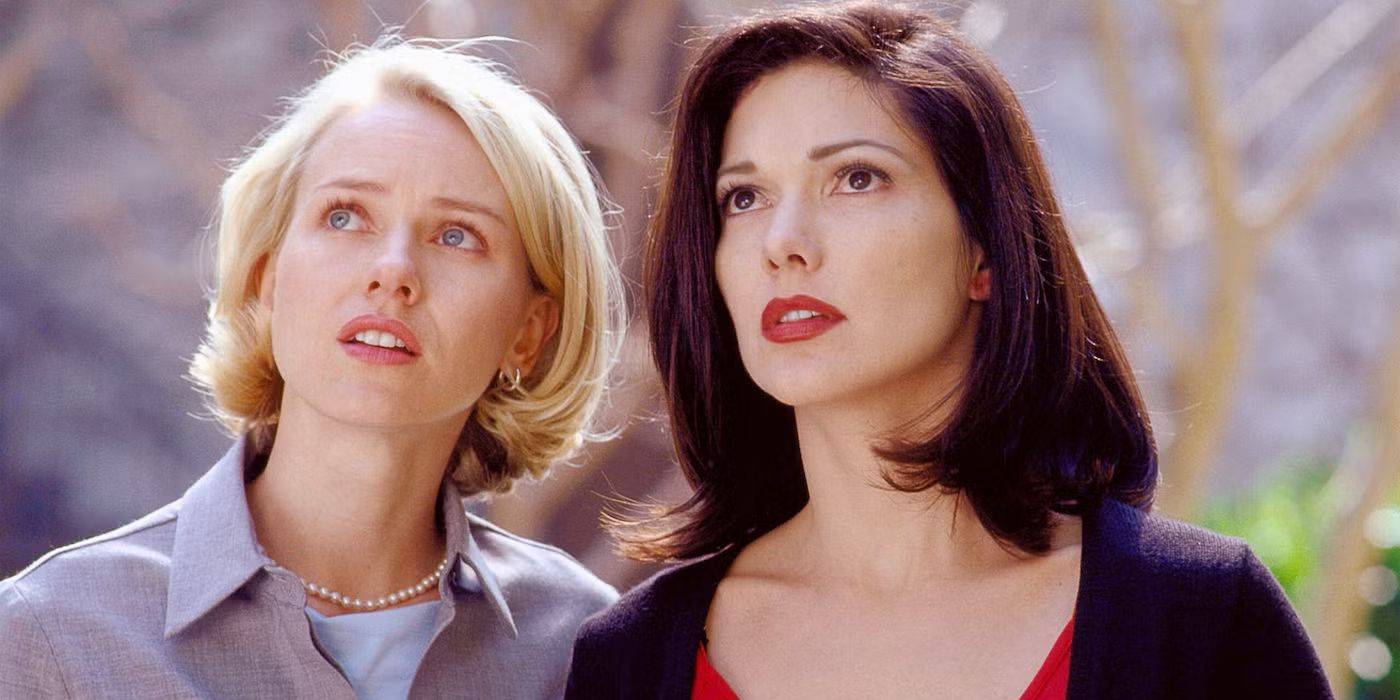 Thrillers psicológicos: 10 filmes com roteiro impecável Naomi Watts e Laura Harring olhando para cima em Mulholland Drive.
