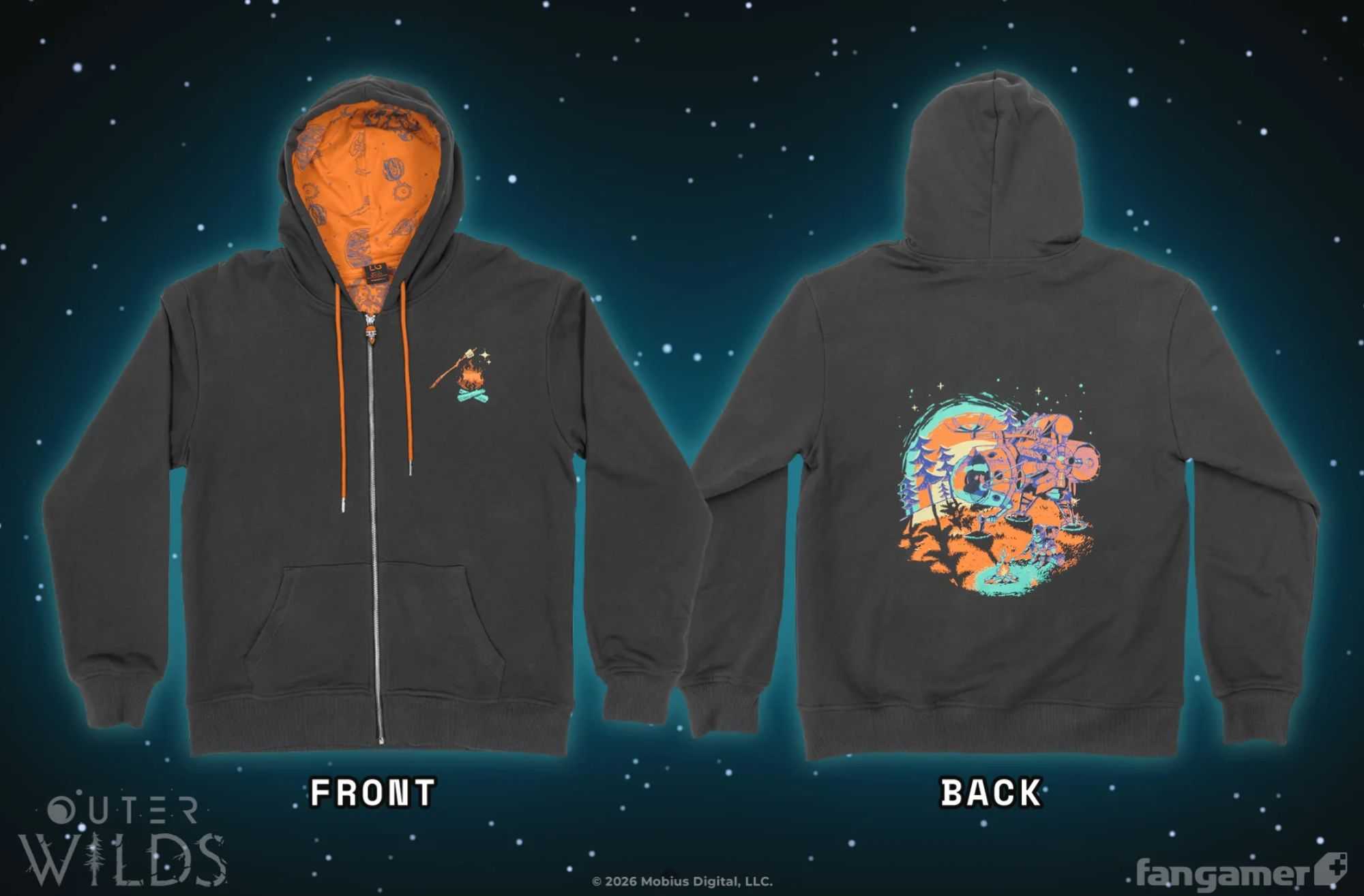 Outer Wilds vira moletom oficial da FanGamer em 2026 Outer Wilds Campfire hoodie
