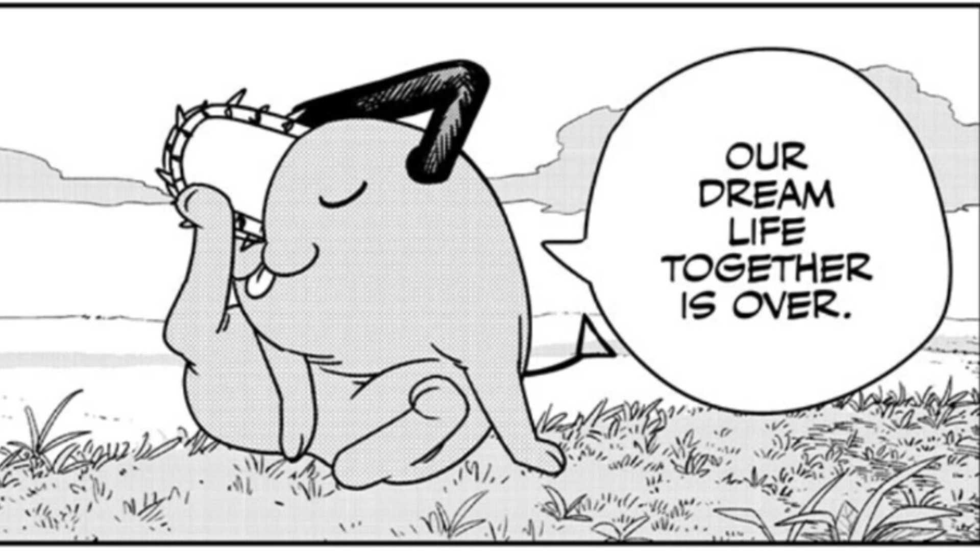 Chainsaw Man: Capítulo final chega em 4 de junho Pochita telling Denji their dream life is over in Chainsaw Man chapter #231.