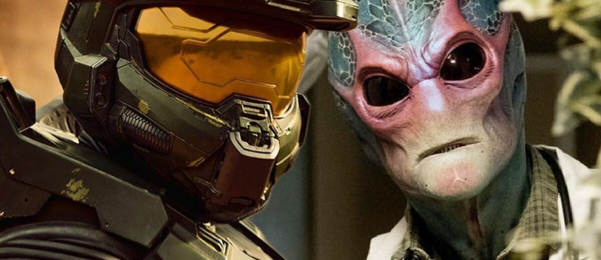 Kovacs em cenário cyberpunk de Altered Carbon, com neon, chuva e atmosfera noir