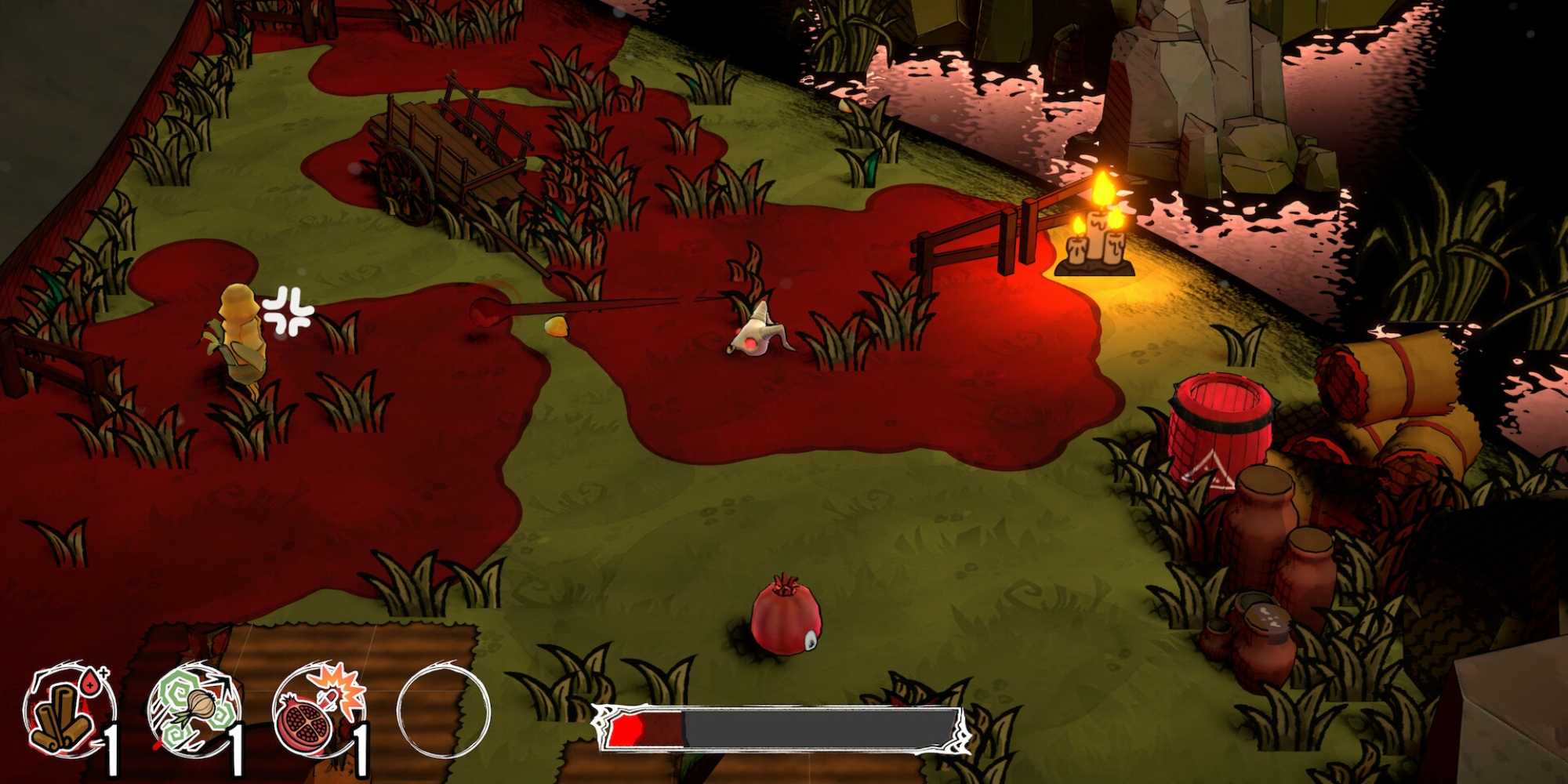 Xylo gets ready to face vegetables in Souper Bloody.