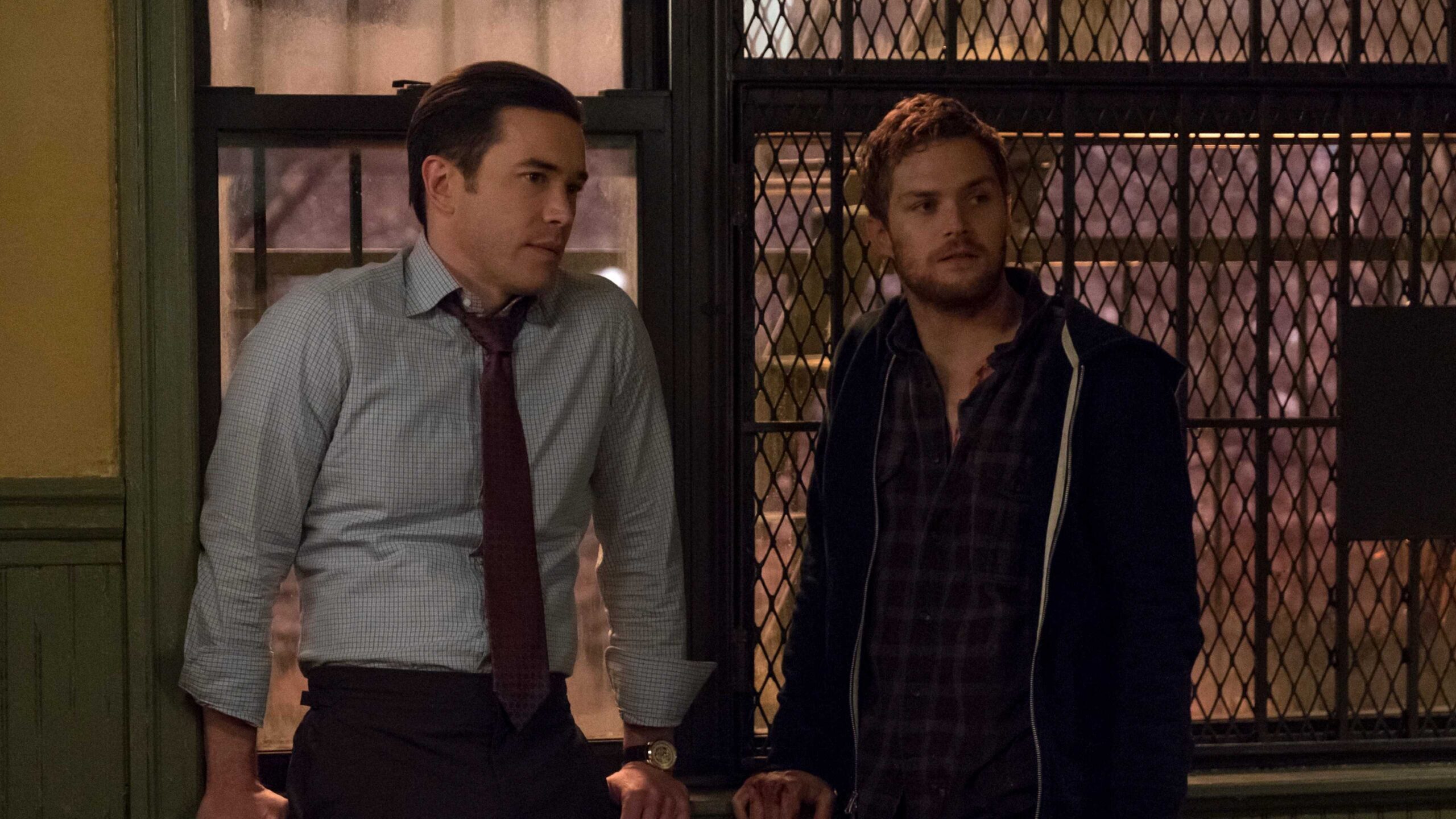Ward Meachum (Tom Pelphrey) and Danny Rand (Finn Jones) in Iron Fist season 2